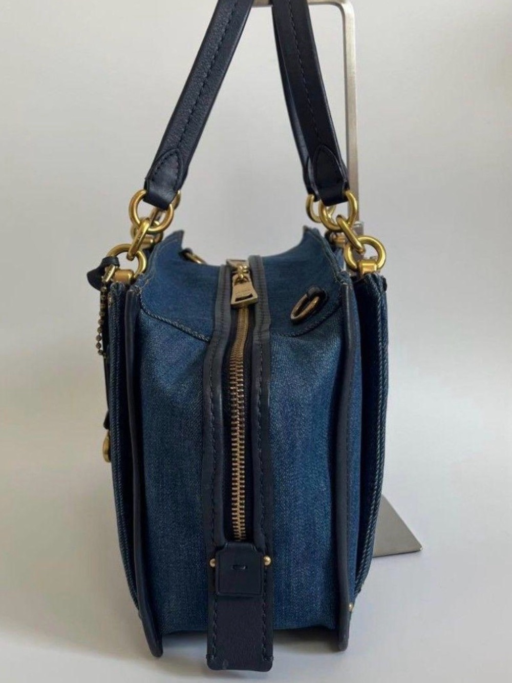 Coach Dreamer 36 Quilted Denim EUC - Picture 5 of 12